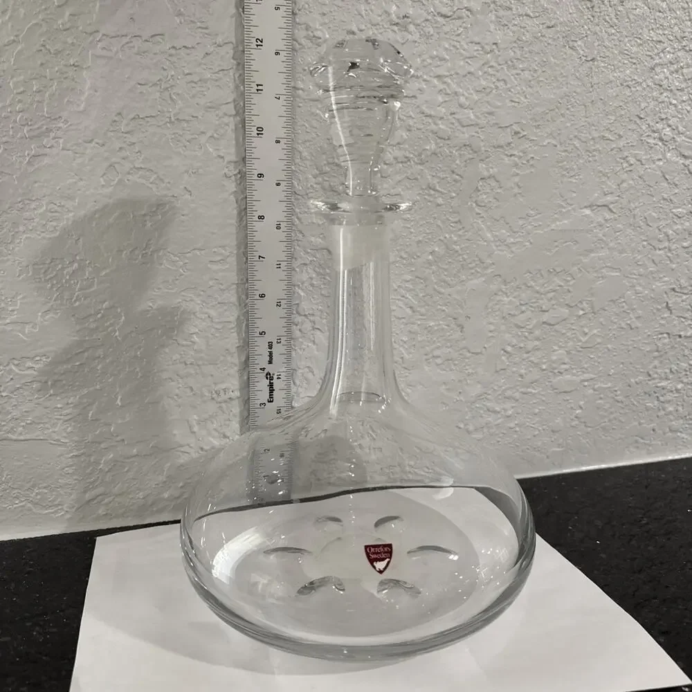 Orrefors Of Sweden Ships Decanter NL 4200- 73 Engraved Designed By Nils Landberg